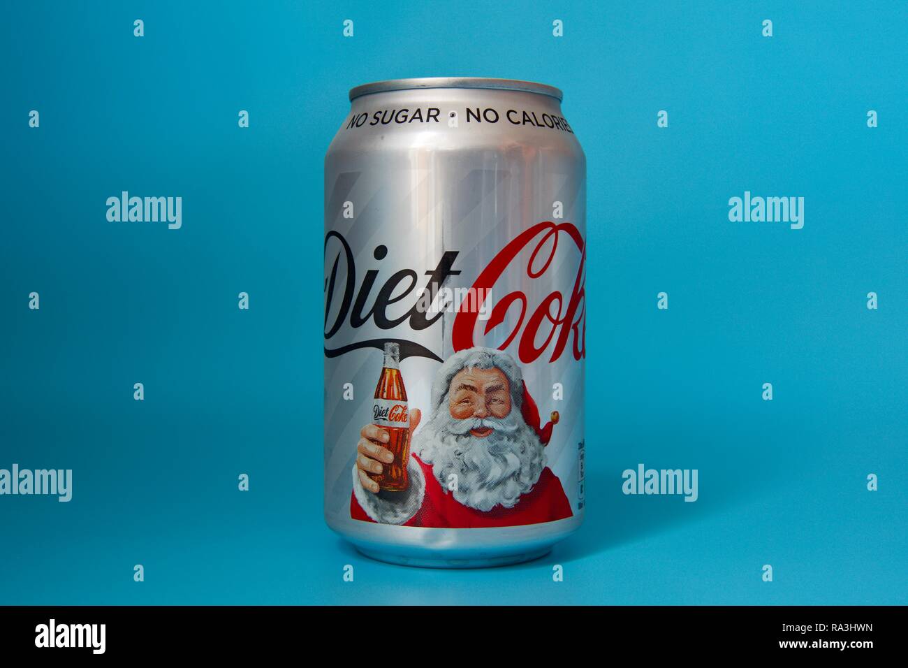 Sonderausgabe Weihnachten Cola kann Stockfoto