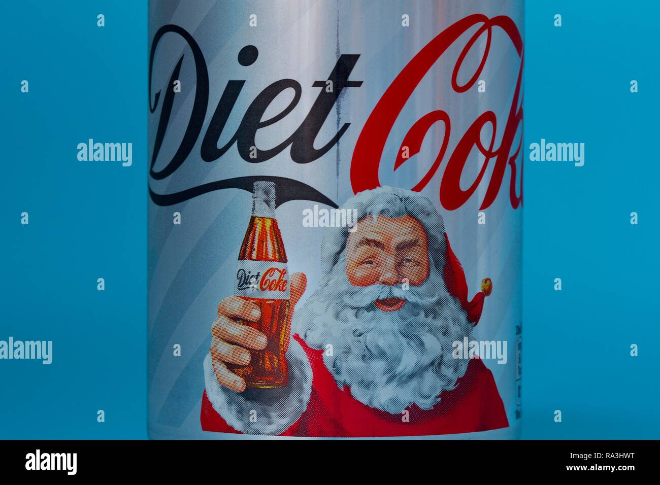Sonderausgabe Weihnachten Cola kann Stockfoto