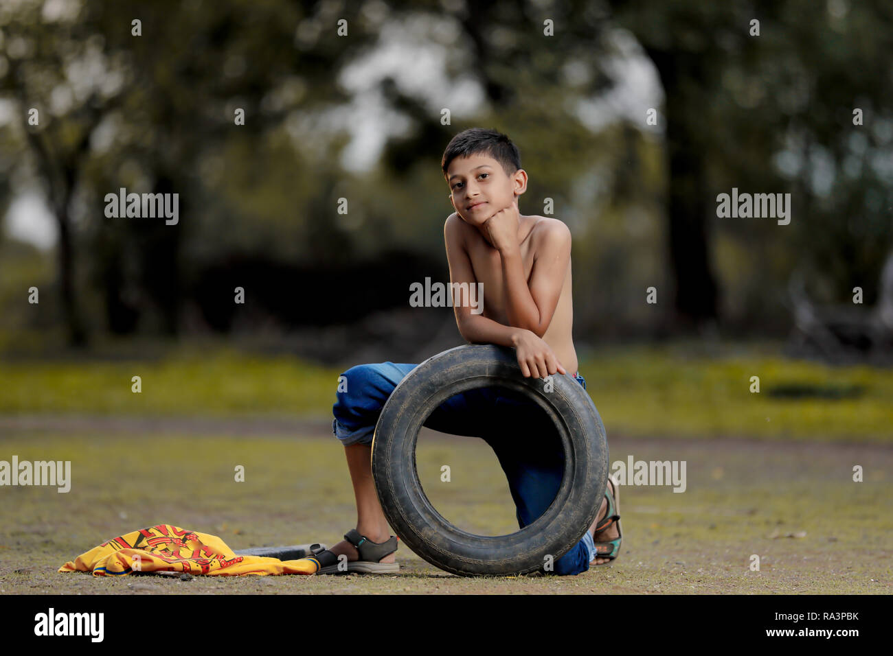 Ländliche indisches Kind Stockfoto