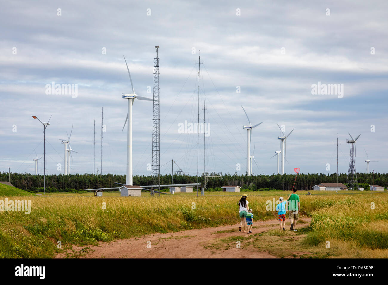 Windkraftanlagen auf Prince Edward Island Stockfoto