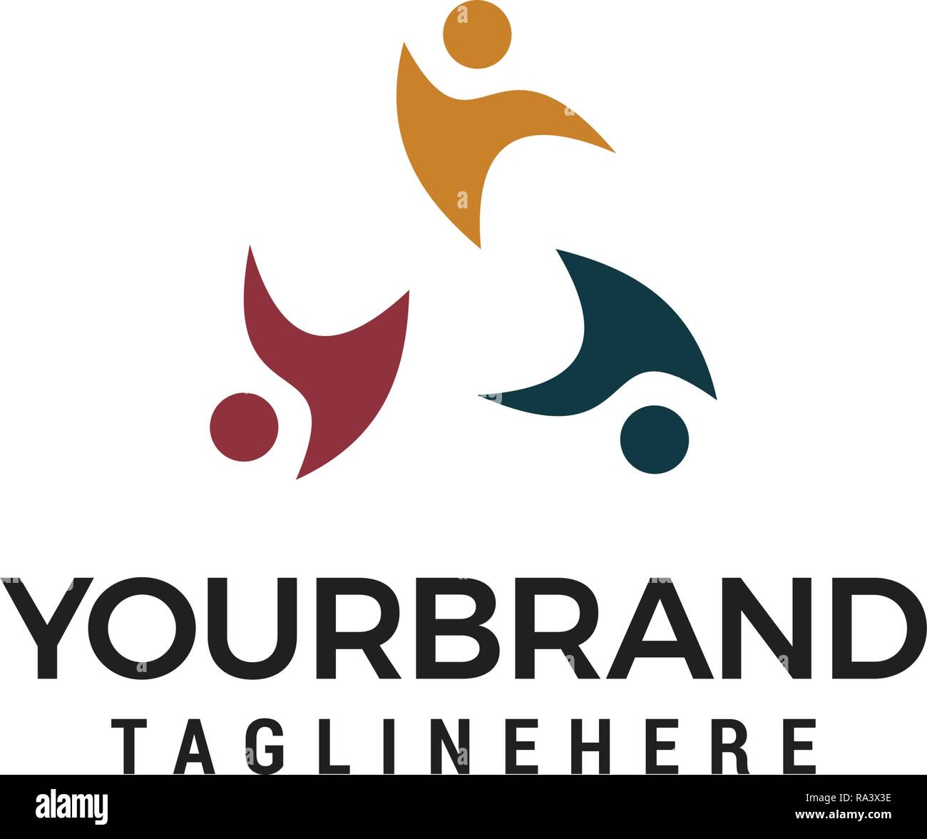 Soziale Beziehung community Logo template Design Stock Vektor