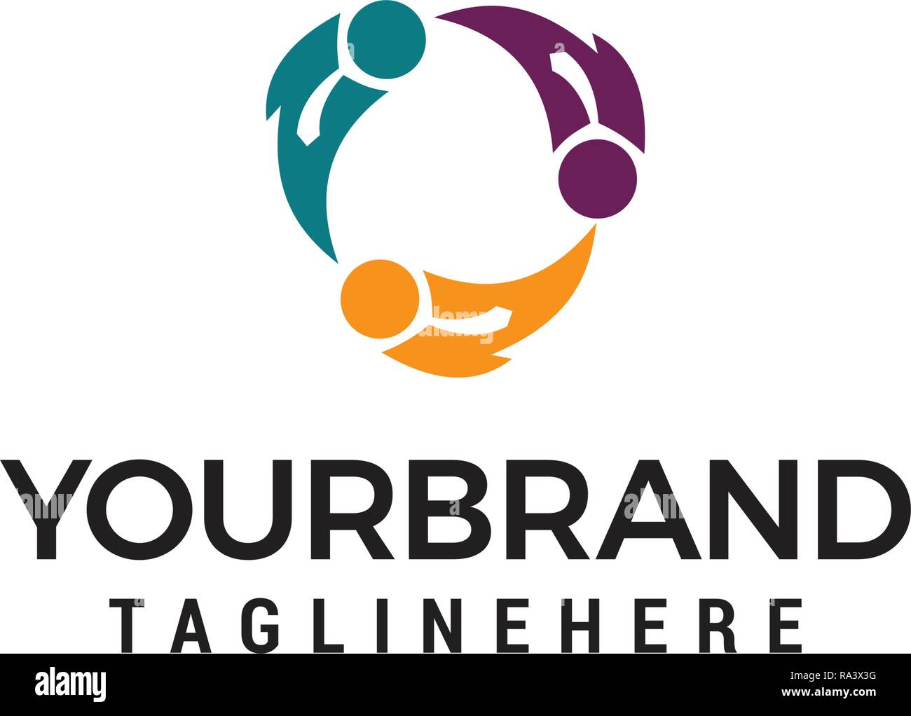 Soziale Beziehung community Logo mit Kreis template Design Stock Vektor