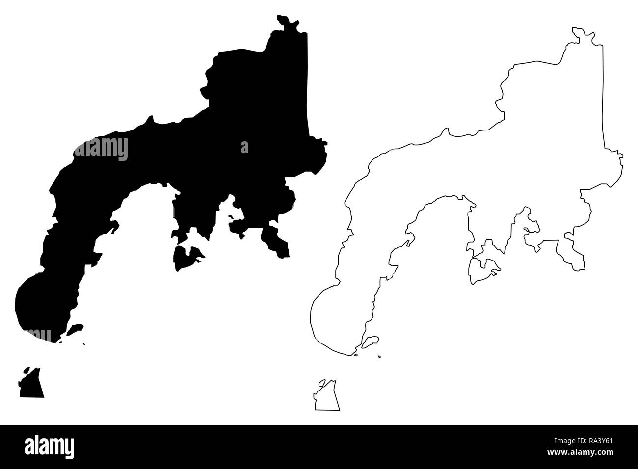 Zamboanga Peninsula Region (Regionen und Provinzen der Philippinen, die Republik der Philippinen) Karte Vektor-illustration, kritzeln Skizze Western Mi Stock Vektor