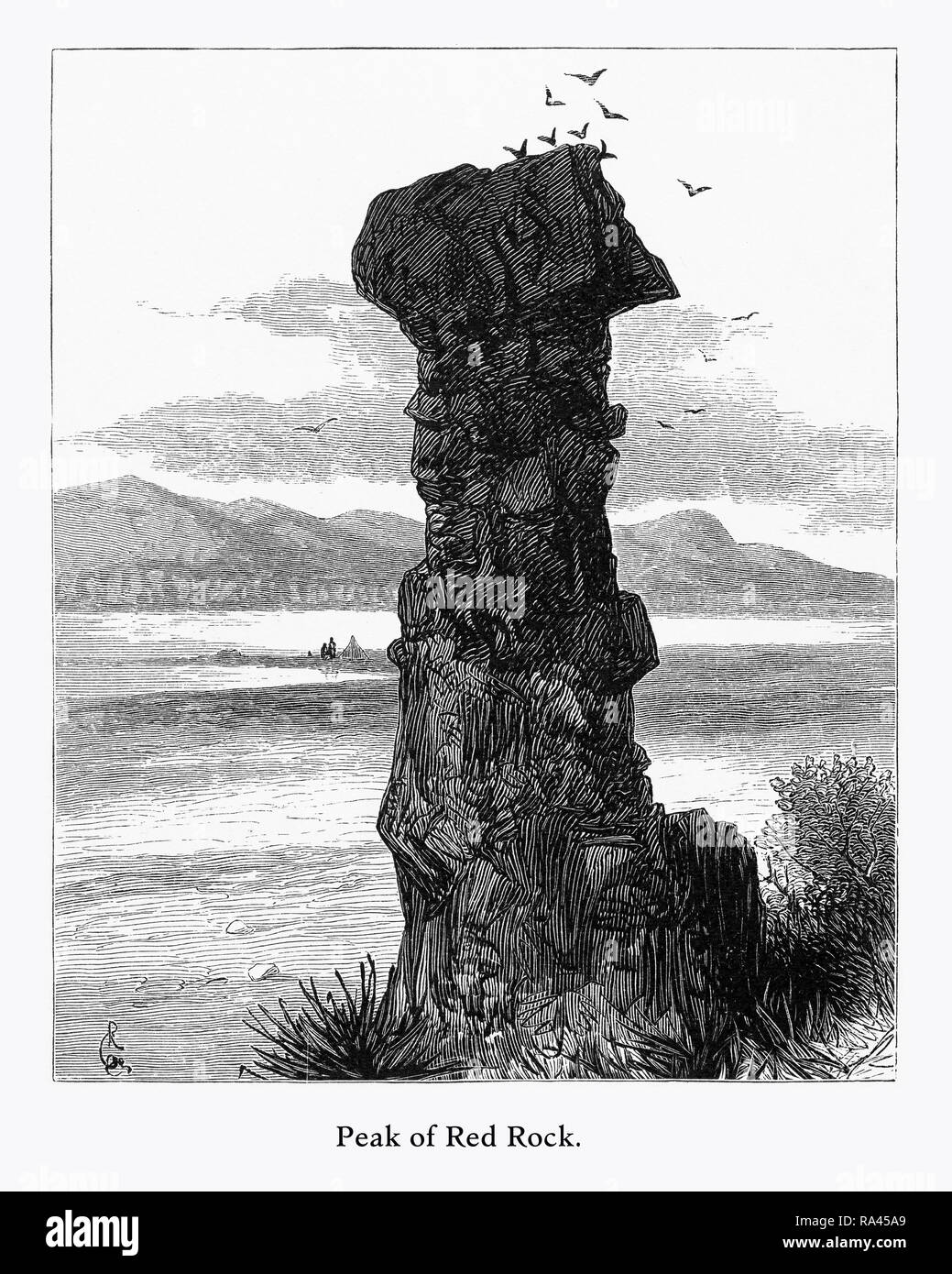 Red Rock, Columbia River, Washington, United States, US-amerikanische viktorianischen Gravur, 1872 Stockfoto