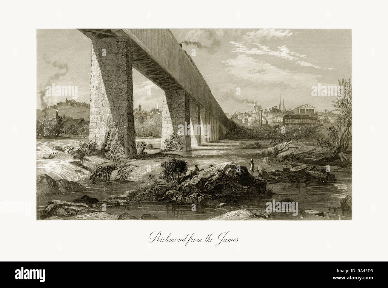 Richmond, Virginia, von der James River, USA, US-amerikanischen Viktorianischen Gravur, 1872 Stockfoto