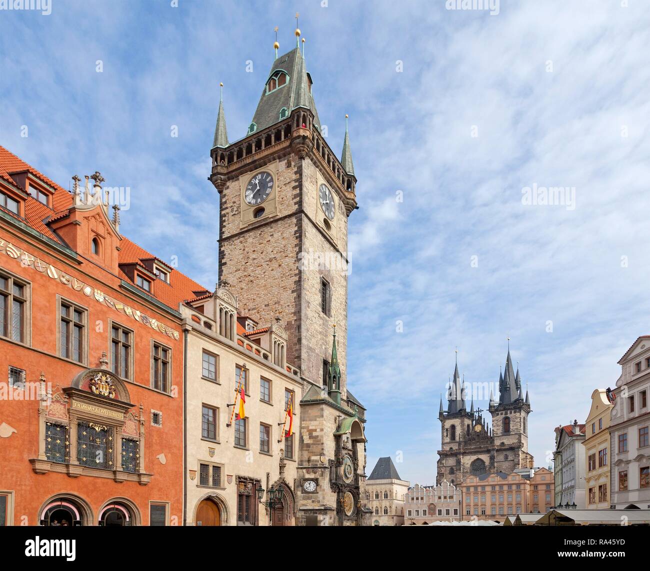 Altstädter Rathaus und die Teynkirche, Altstädter Ring, Prag, Tschechische Republik Stockfoto