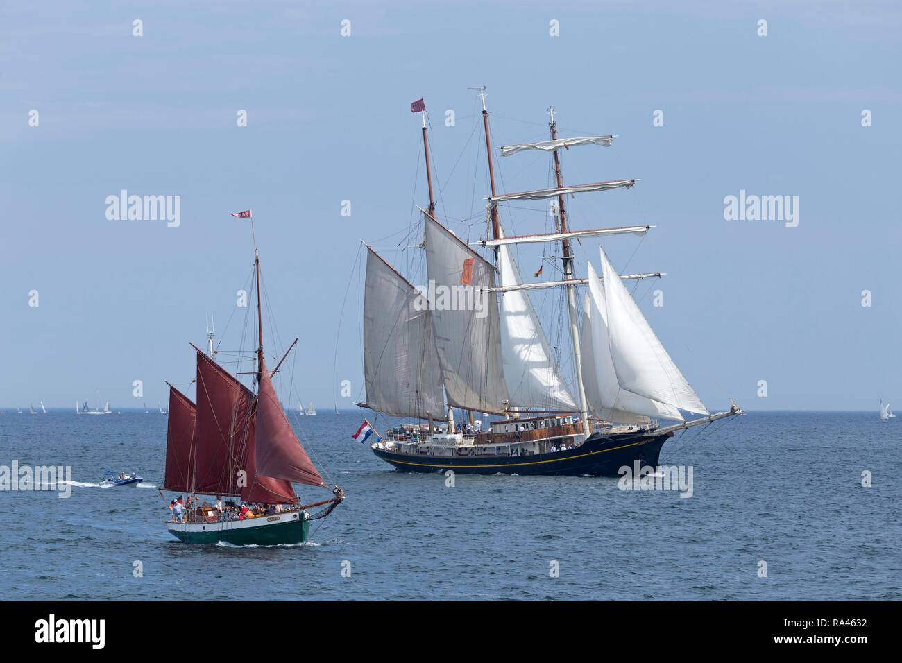Segelboote Gulden Leeuw, Sampo, Kieler Woche, Kiel Fjorde, Kiel, Schleswig-Holstein, Deutschland Stockfoto