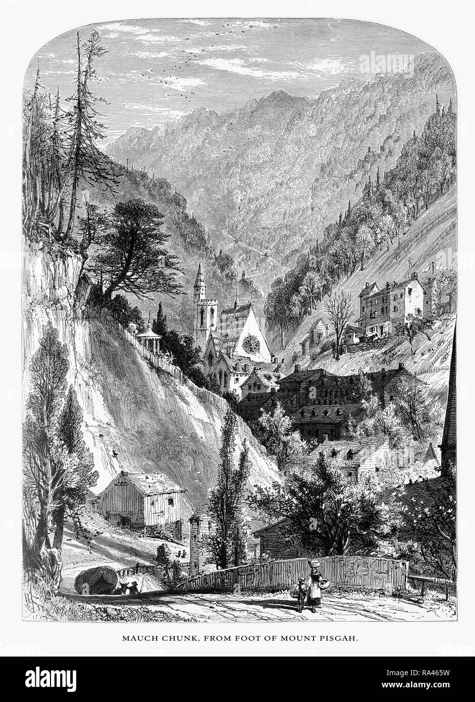 Mauch Cunk "Bear Mountain, "vom Fuß des Berges Pisga, Pennsylvania, United States, US-amerikanische viktorianischen Gravur, 1872 Stockfoto