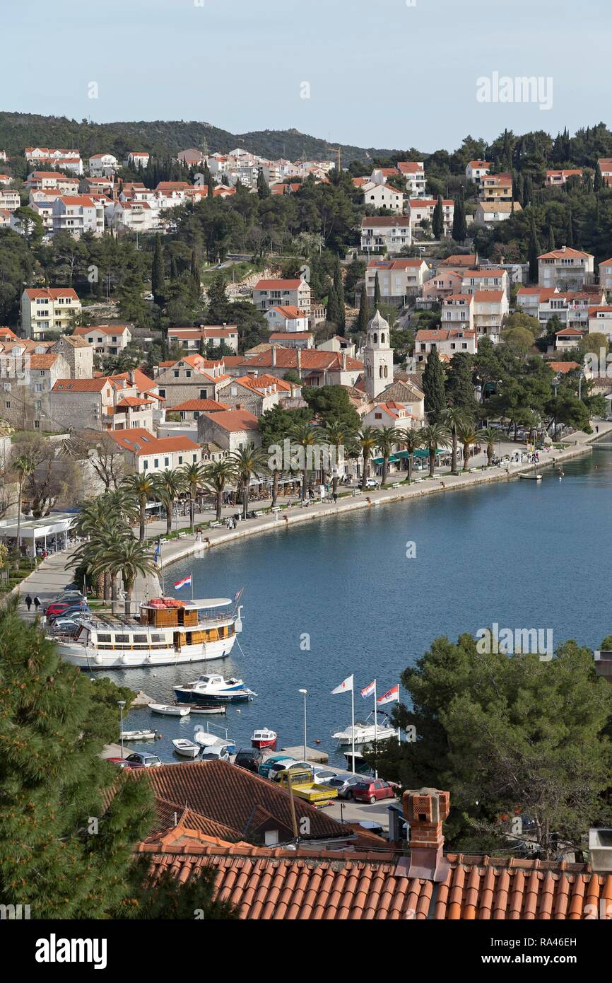 Küstenstadt Cavtat in der Nähe von Dubrovnik, Dalmatien, Kroatien Stockfoto