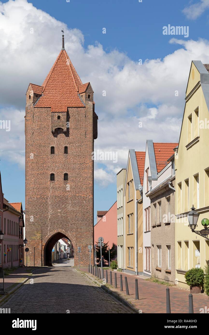 City Gate, Dammtor, Barth, Mecklenburg-Vorpommern, Deutschland Stockfoto
