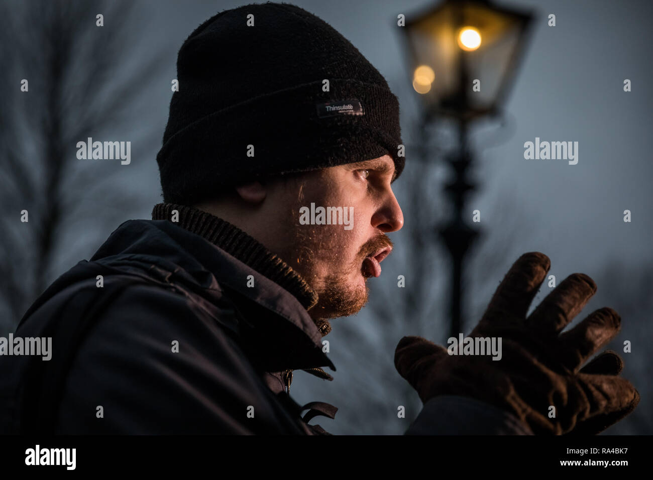 Speakers' Corner, das öffentliche Sprechen nord-östlichen Ecke des Hyde Park in London. Stockfoto