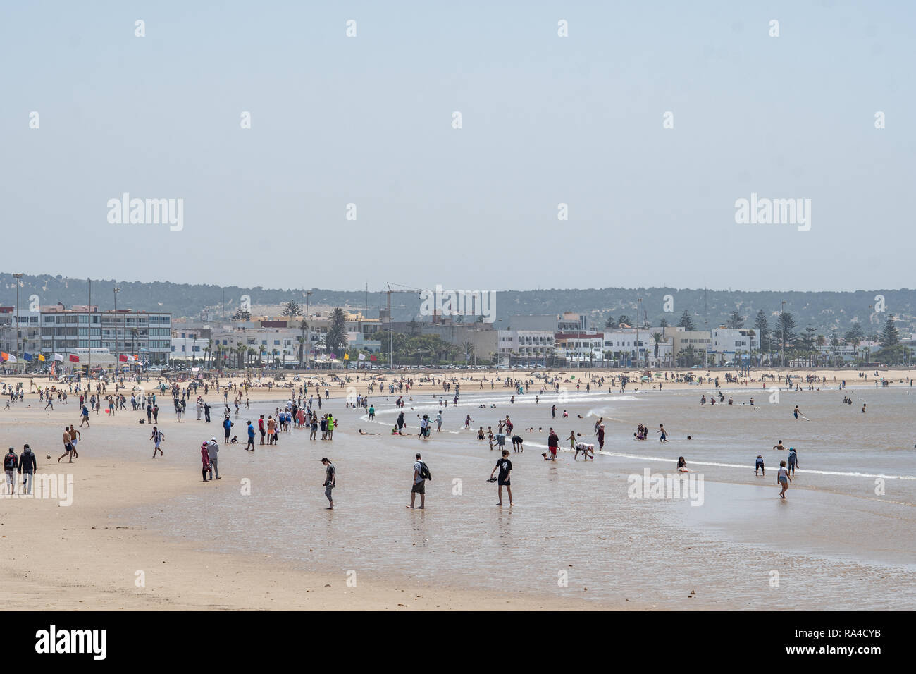 Gönner am Strand, Essaouira, Marokko Marrakesh-Safi Stockfoto