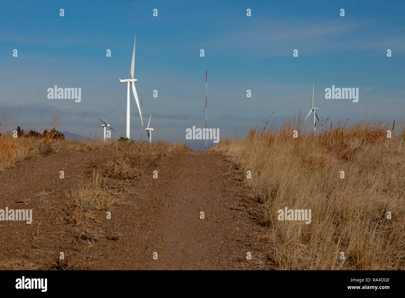 Denver, Colorado - Windkraftanlagen in das National Renewable Energy Laboratory National Wind Technology Center. Stockfoto