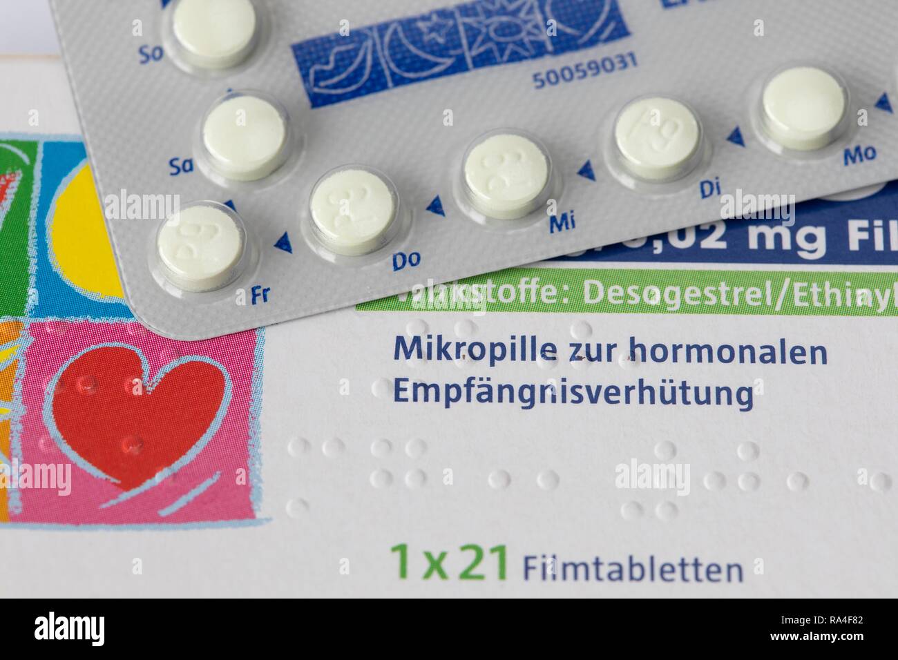 Die Pille, empfängnisverhütende Medikamente, Tabletten, Deutschland Stockfoto