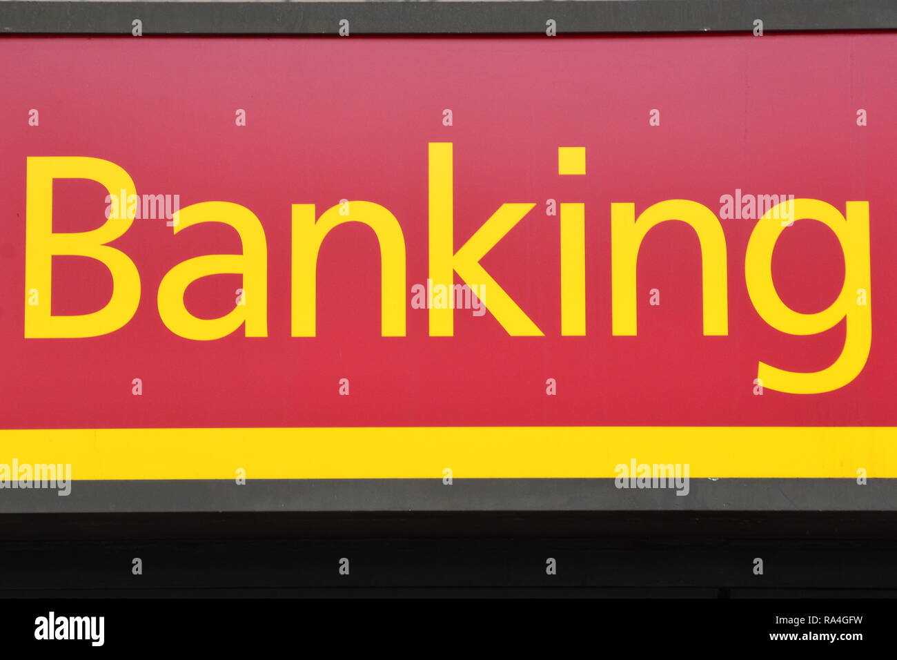 Bank signage auf der Vorderseite Ihrer Bank Stockfoto