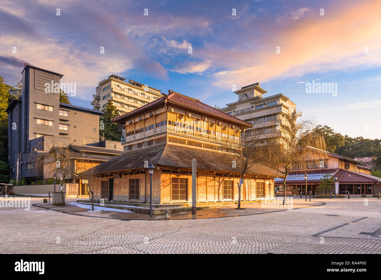 Kaga Onsen, Japan bei der Yamashiro Onsen Hot Springs Resort Distrikt. Stockfoto