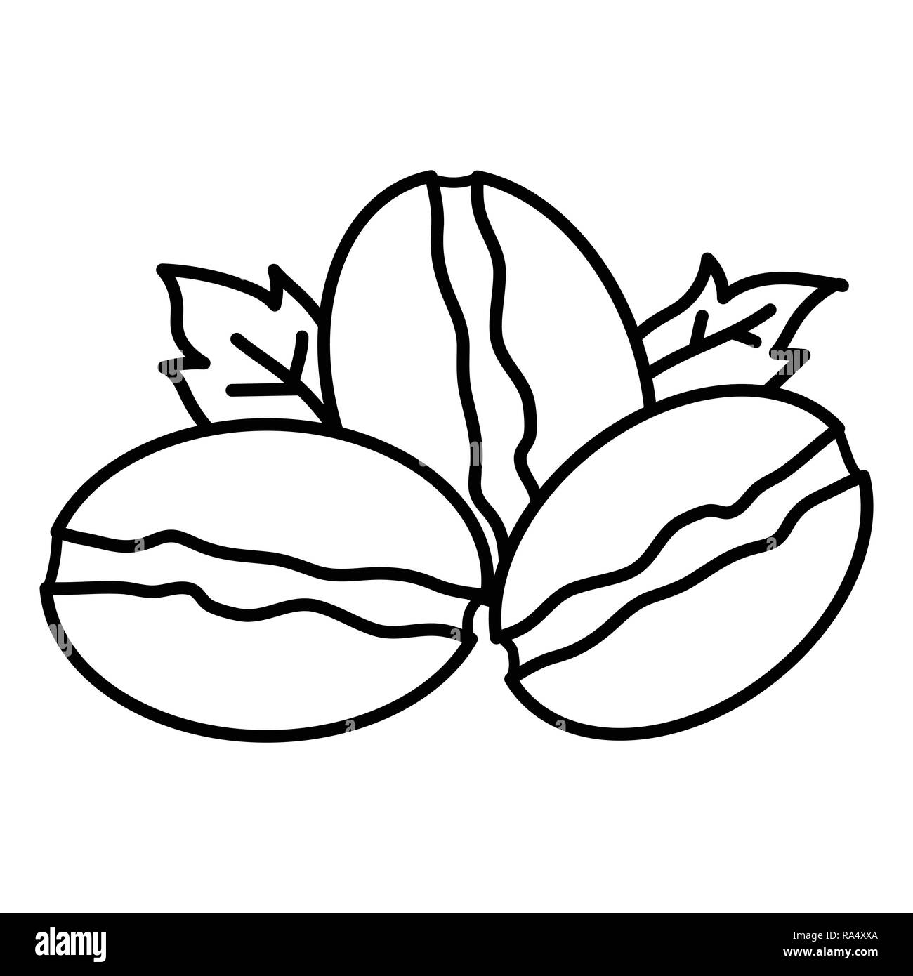 Isolierte Kaffeebohne auf weißem Hintergrund für Logo Design - Vector Illustration Stock Vektor