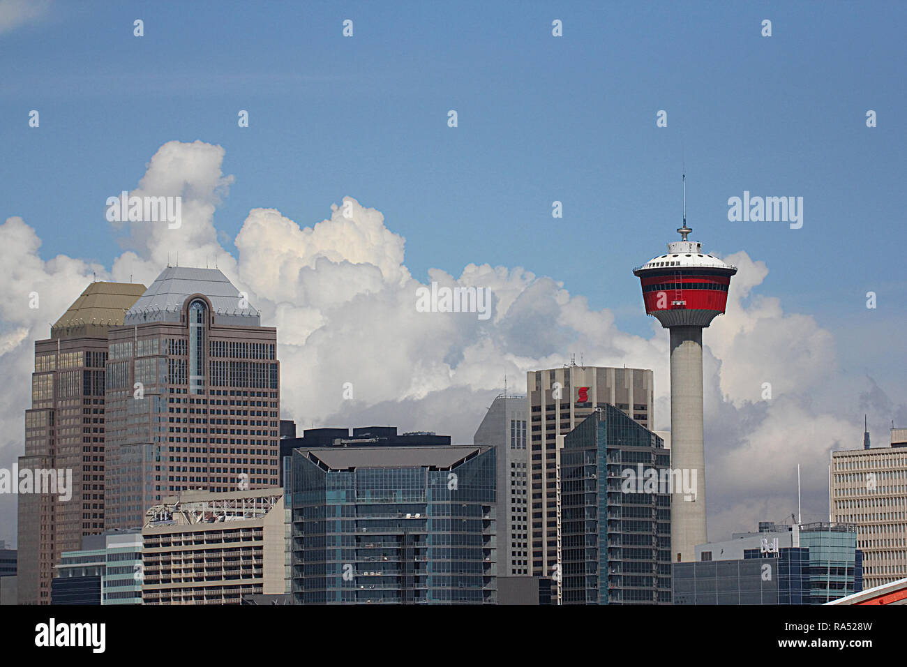 Skyline der Innenstadt von Calgary, Alberta, Kanada Stockfoto