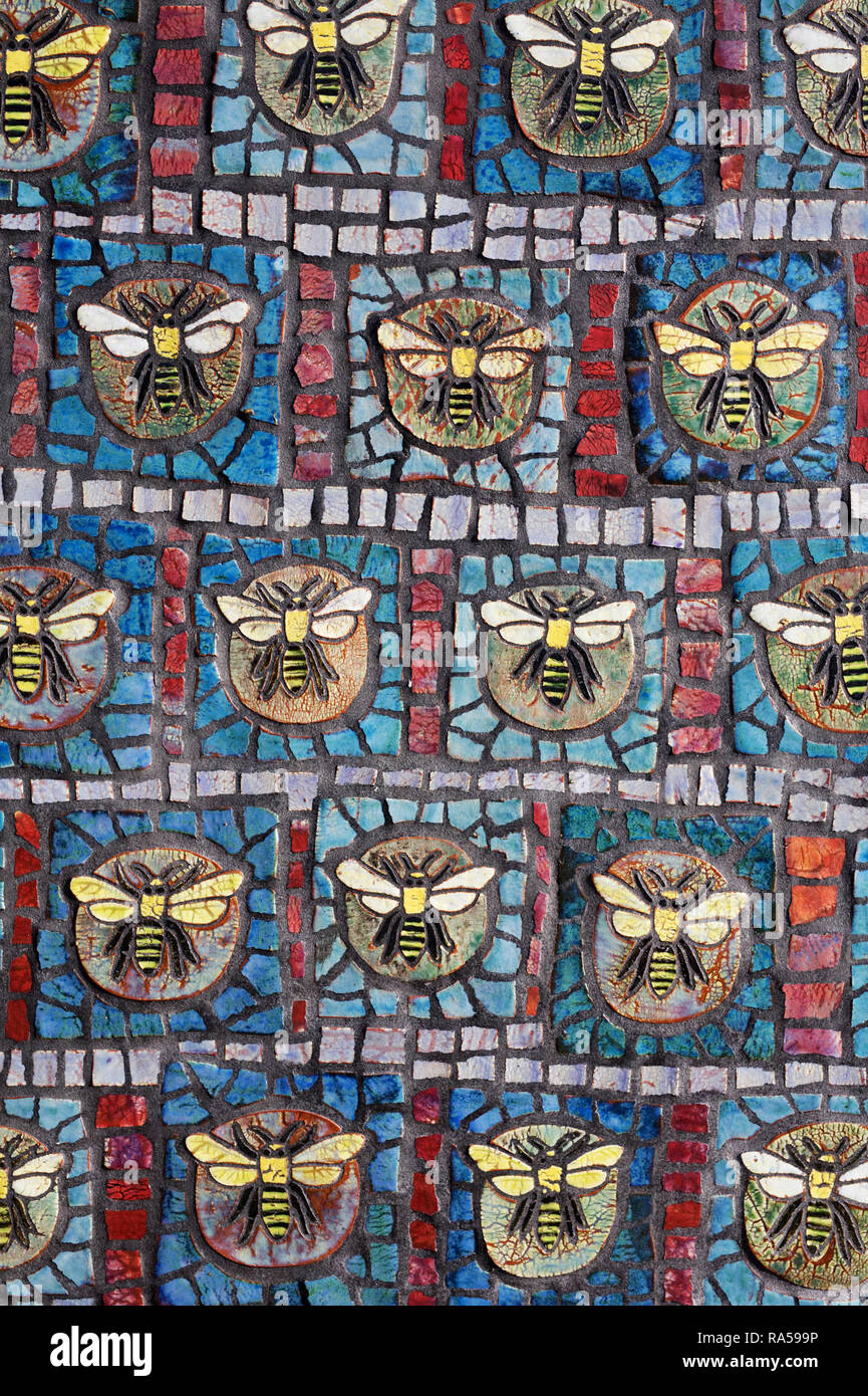 Fliese Muster auf einer Wand an Morris Arboretum, USA. Stockfoto