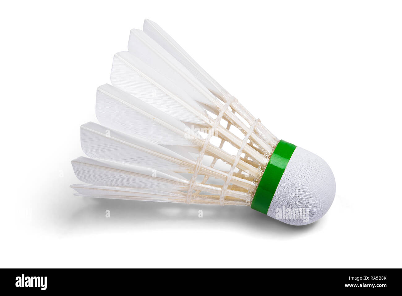 Weiße Feder Bälle Badminton Stockfoto