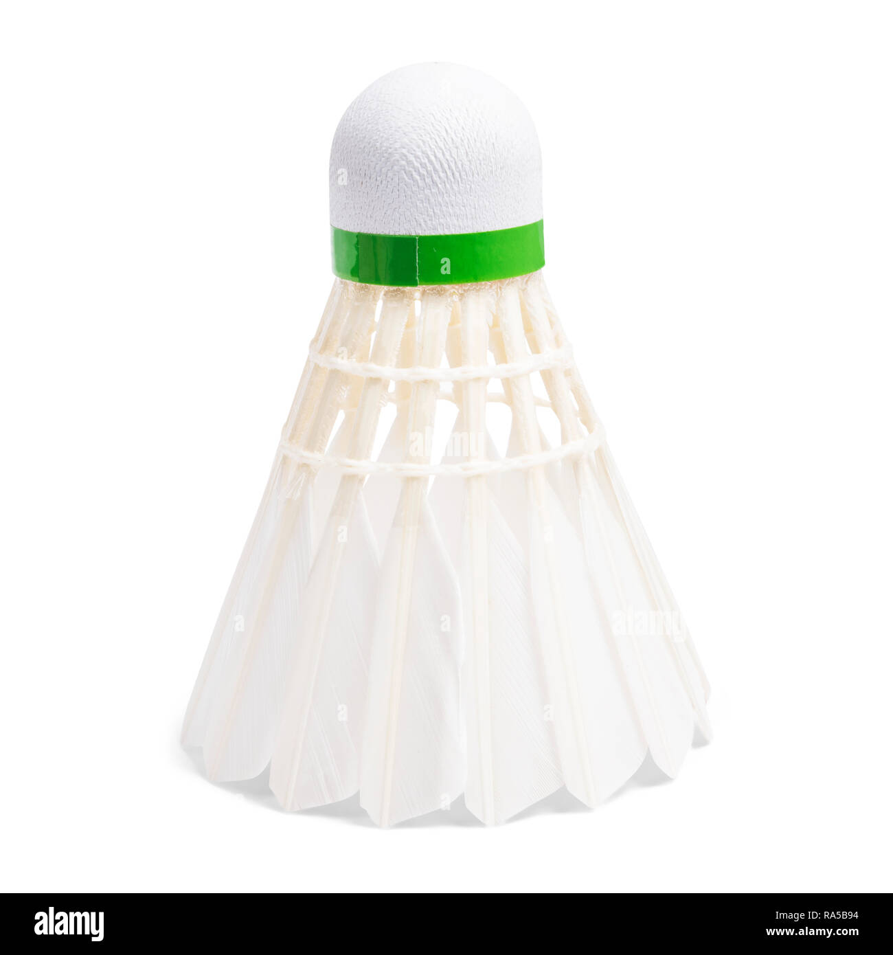 Weiße Feder Bälle Badminton Stockfoto