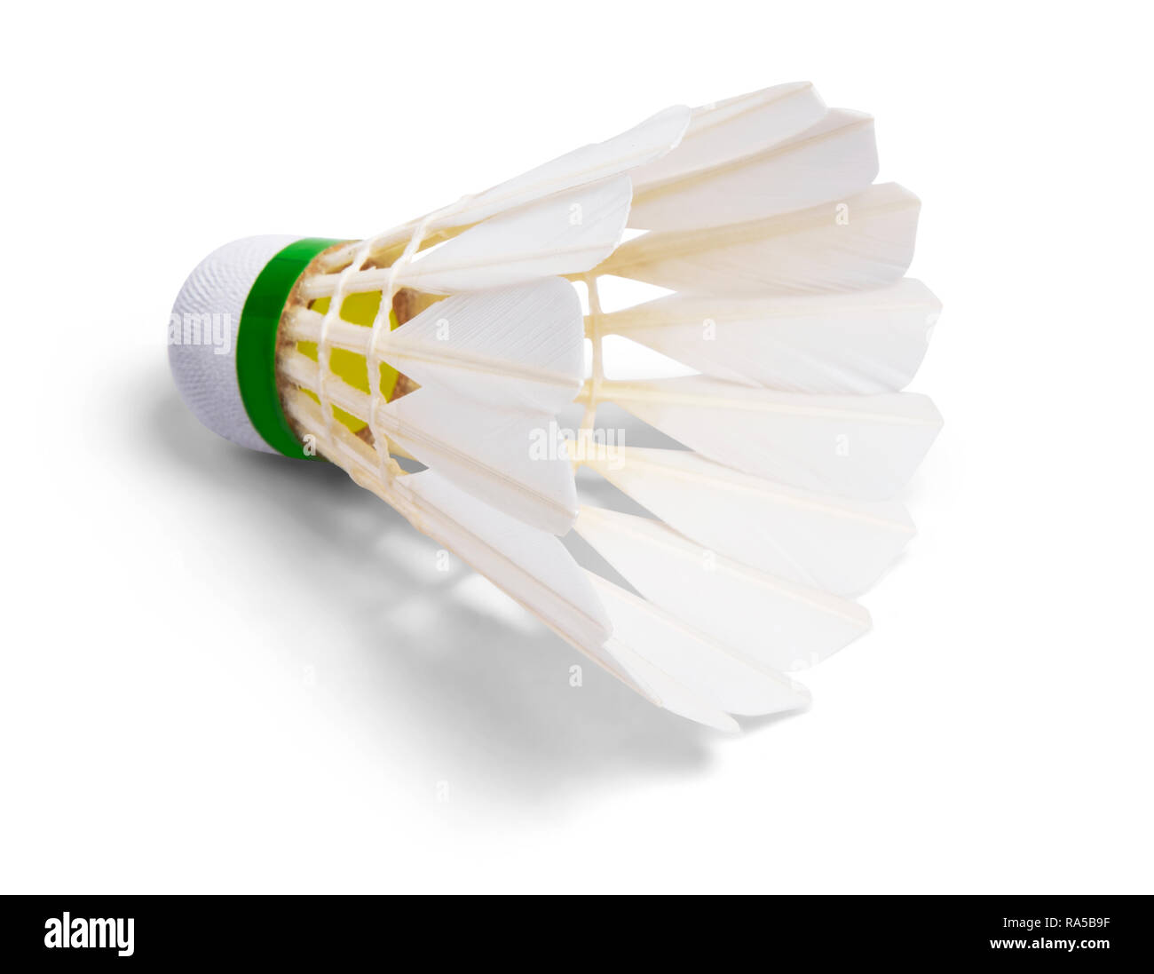 Weiße Feder Bälle Badminton Stockfoto