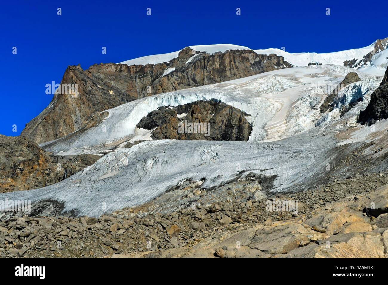 Monte Rosa Gletscher, Monte Rosa Massiv, Zermatt, Wallis, Schweiz ...