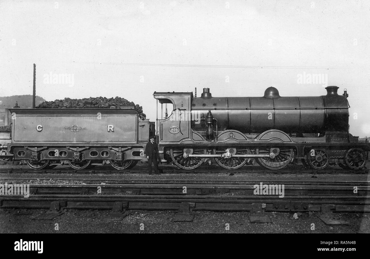 Caledonian Railway Klasse 908 4-6-0 Dampflok Nr. 908 in Perth Stockfoto