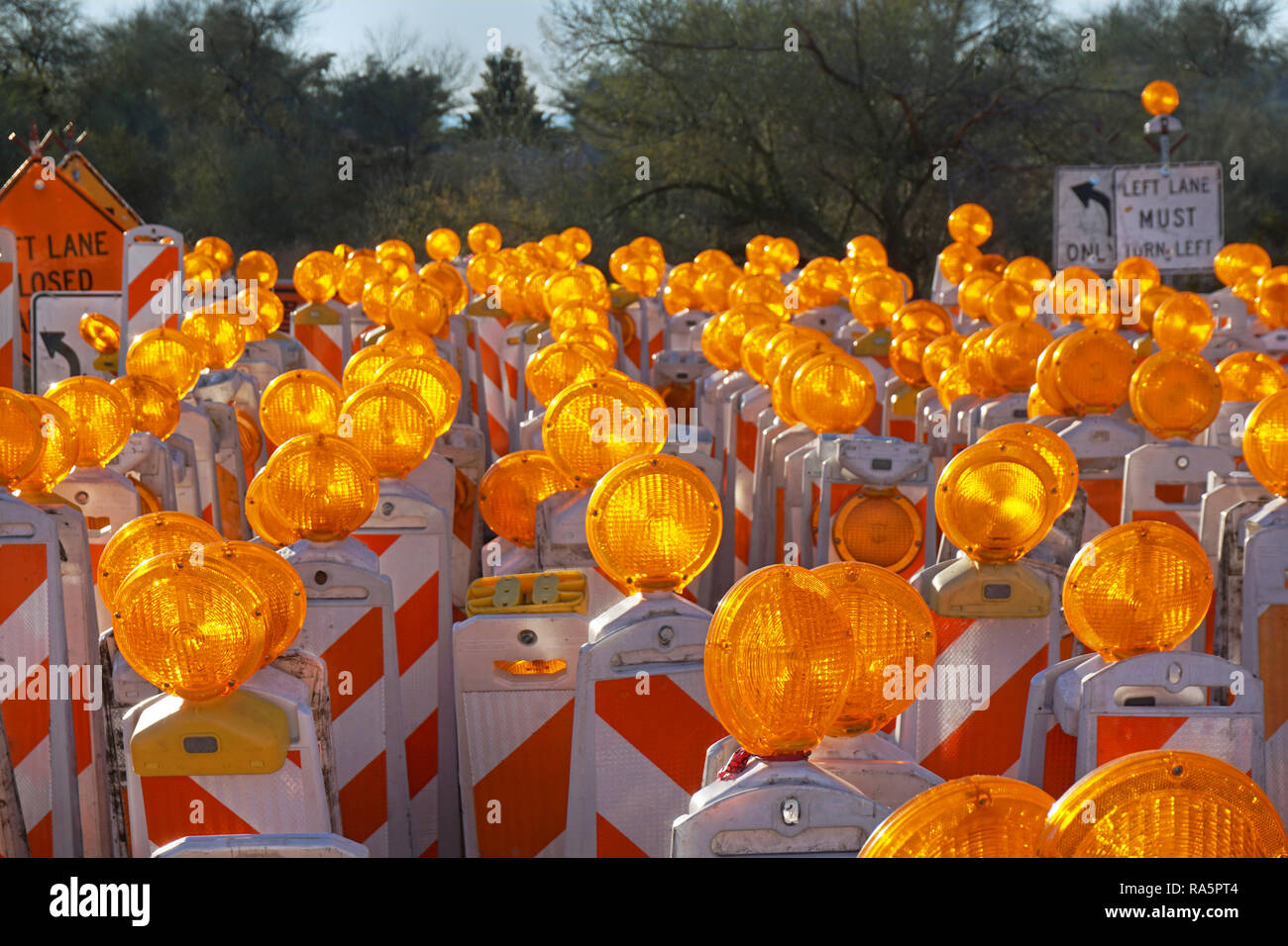 Orange Lampen Stockfoto