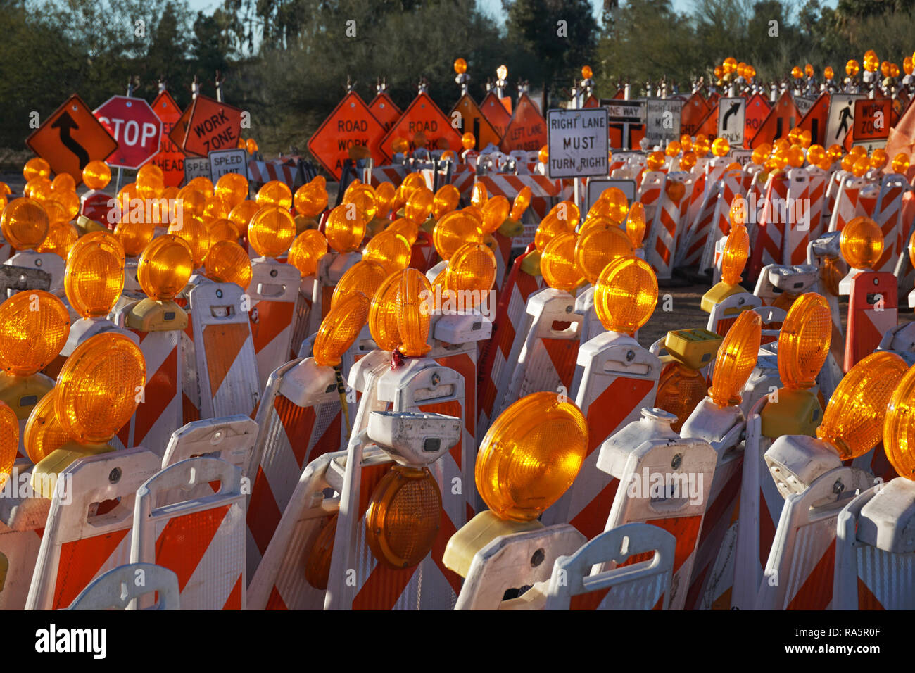 Orange LED Schilder Stockfoto