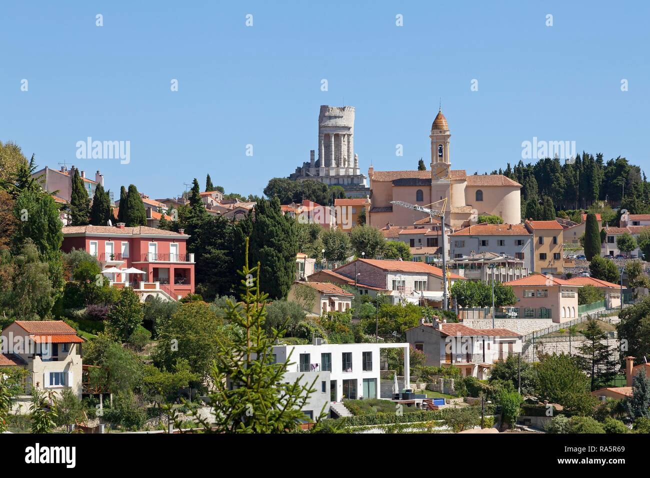 Tropaeum Alpium oder Trophée des Alpes, La Turbie, Cote d'Azur, Frankreich Stockfoto