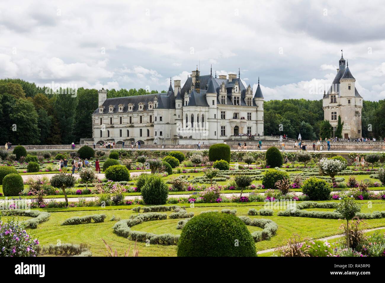 Chenonceau Schloss und Gärten, Château de Chenonceau, Amboise Abteilung, Loire, Indre-et-Loire, Region Centre, Frankreich Stockfoto
