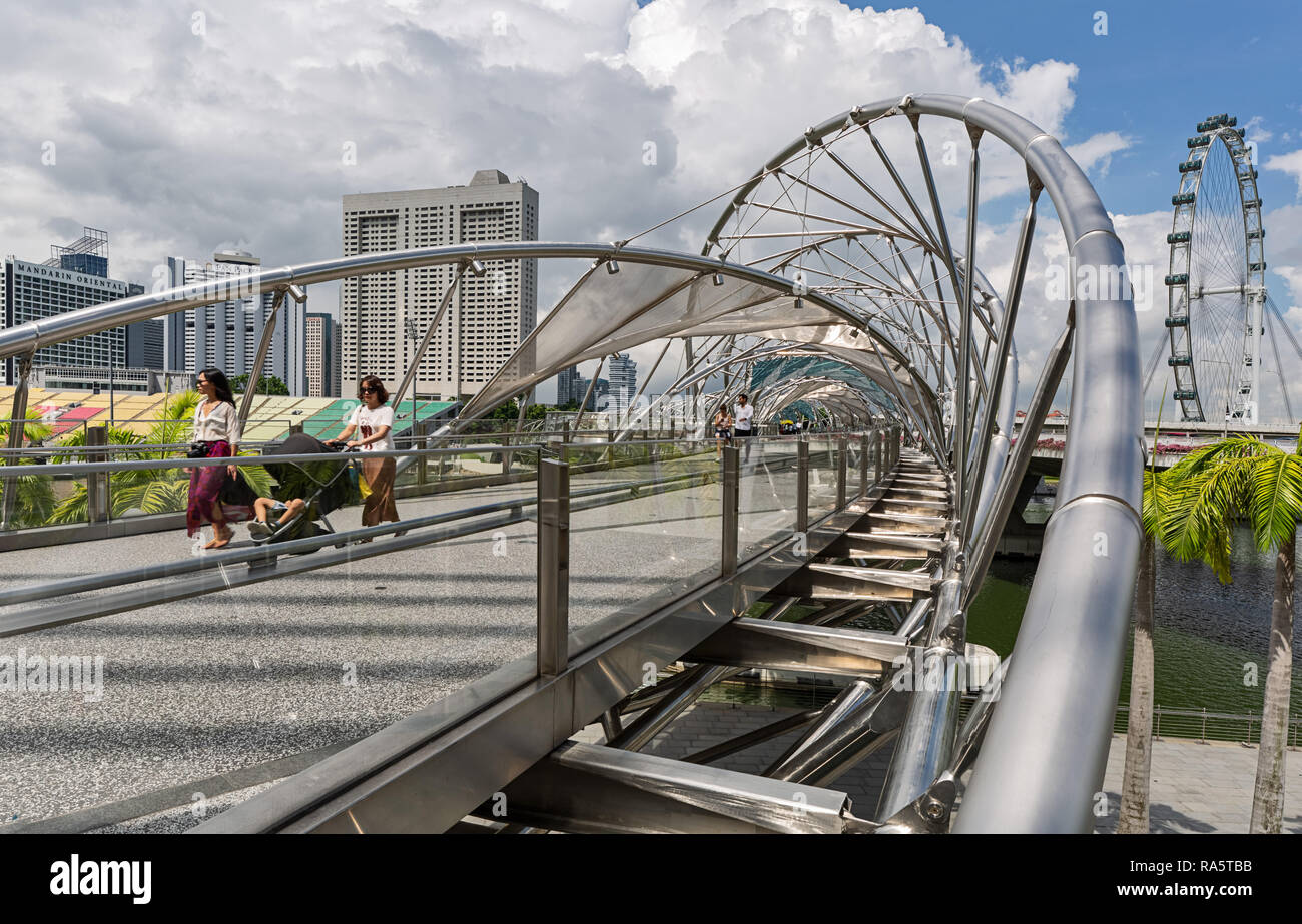 Helix Bridge - Singapur Stockfoto