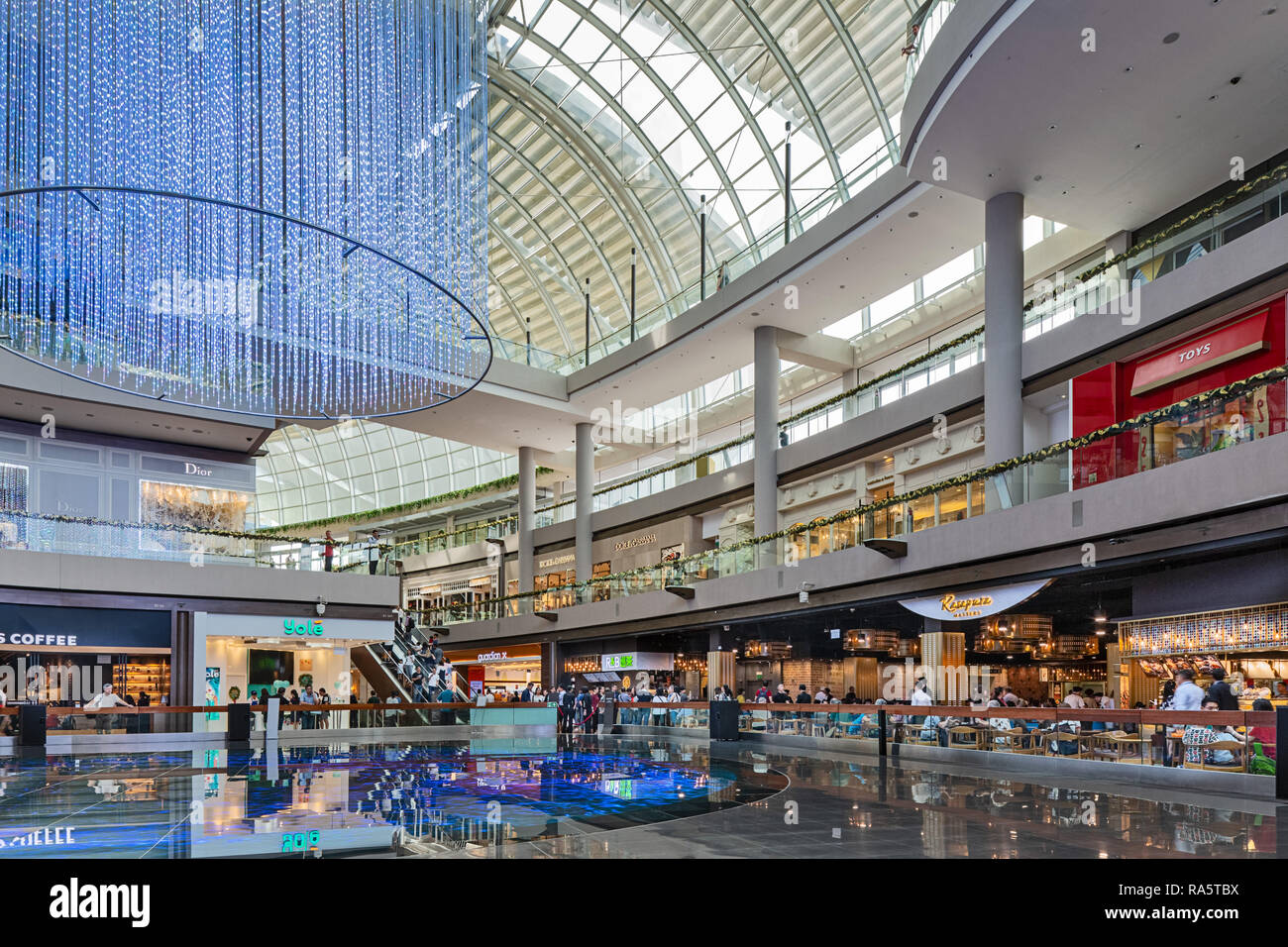 Die Geschï¿½te an der Marina Bay Sands, Singapur Stockfoto