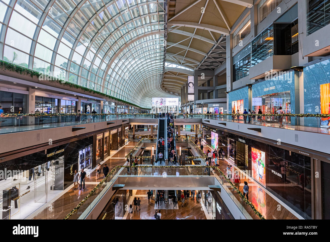 Die Geschï¿½te an der Marina Bay Sands, Singapur Stockfoto