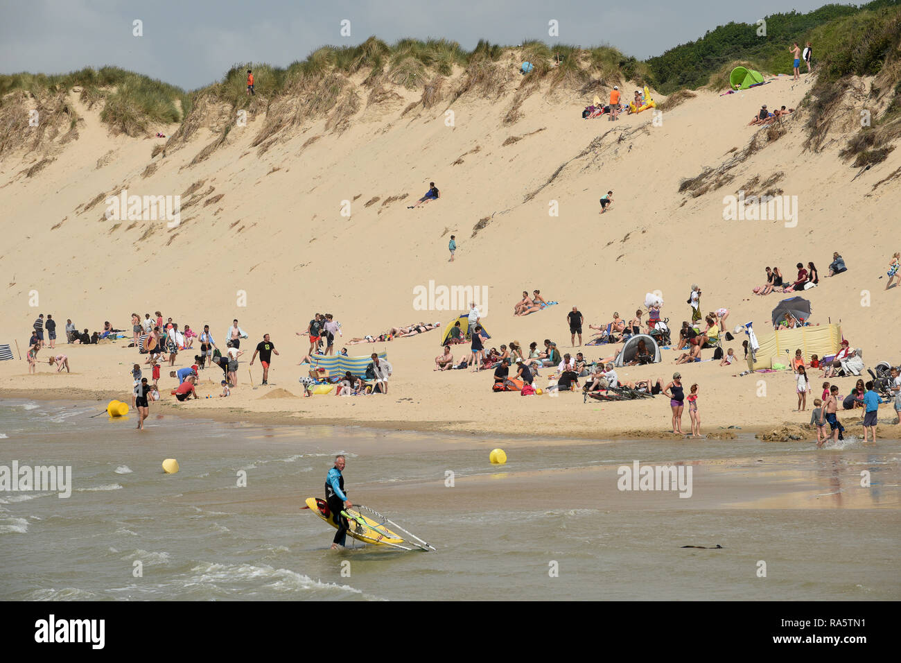 Strand und Sand Dünen bei Calais in Nordfrankreich Stockfoto