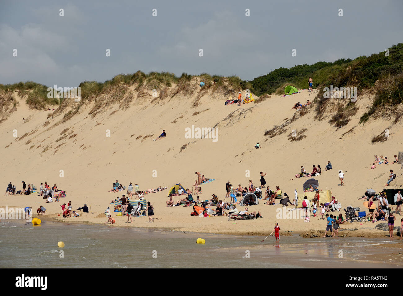 Strand und Sand Dünen bei Calais in Nordfrankreich Stockfoto