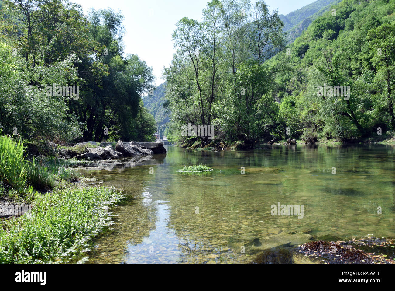 Treska Fluss in Matka Canyon. Skopje, Mazedonien. Stockfoto