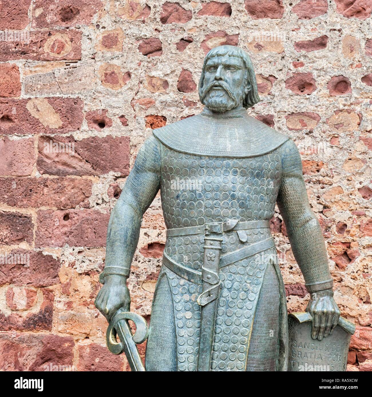 König Dom Sancho I Statue, Silves, Algarve, Portugal, Europa Stockfoto