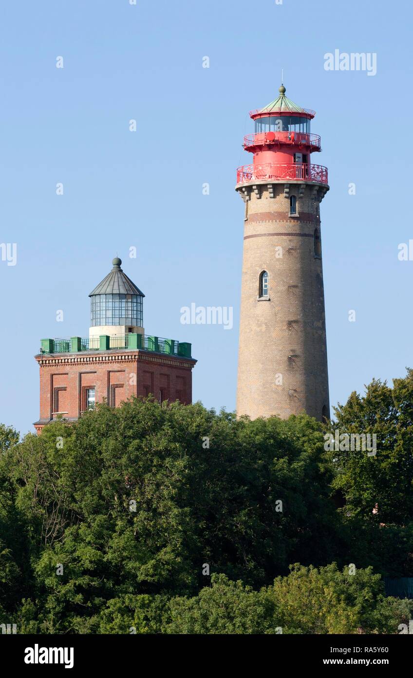 Schinkelturm Turm und dem neuen Leuchtturm, Kap Arkona, Insel Rügen, Mecklenburg-Vorpommern Stockfoto