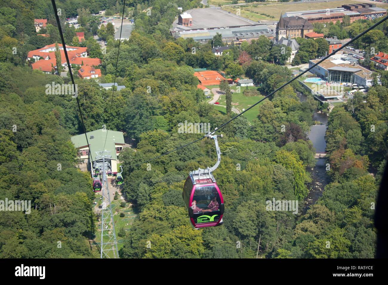 Seilbahn zum Hexentanzplatz, Hexentanz, Thale, Harz, Sachsen-Anhalt Stockfoto