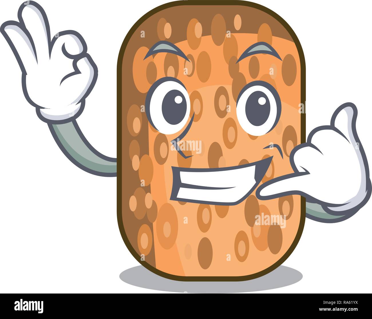 Rufen Sie mich an gebratenen Tempeh auf das Maskottchen Platte Stock Vektor
