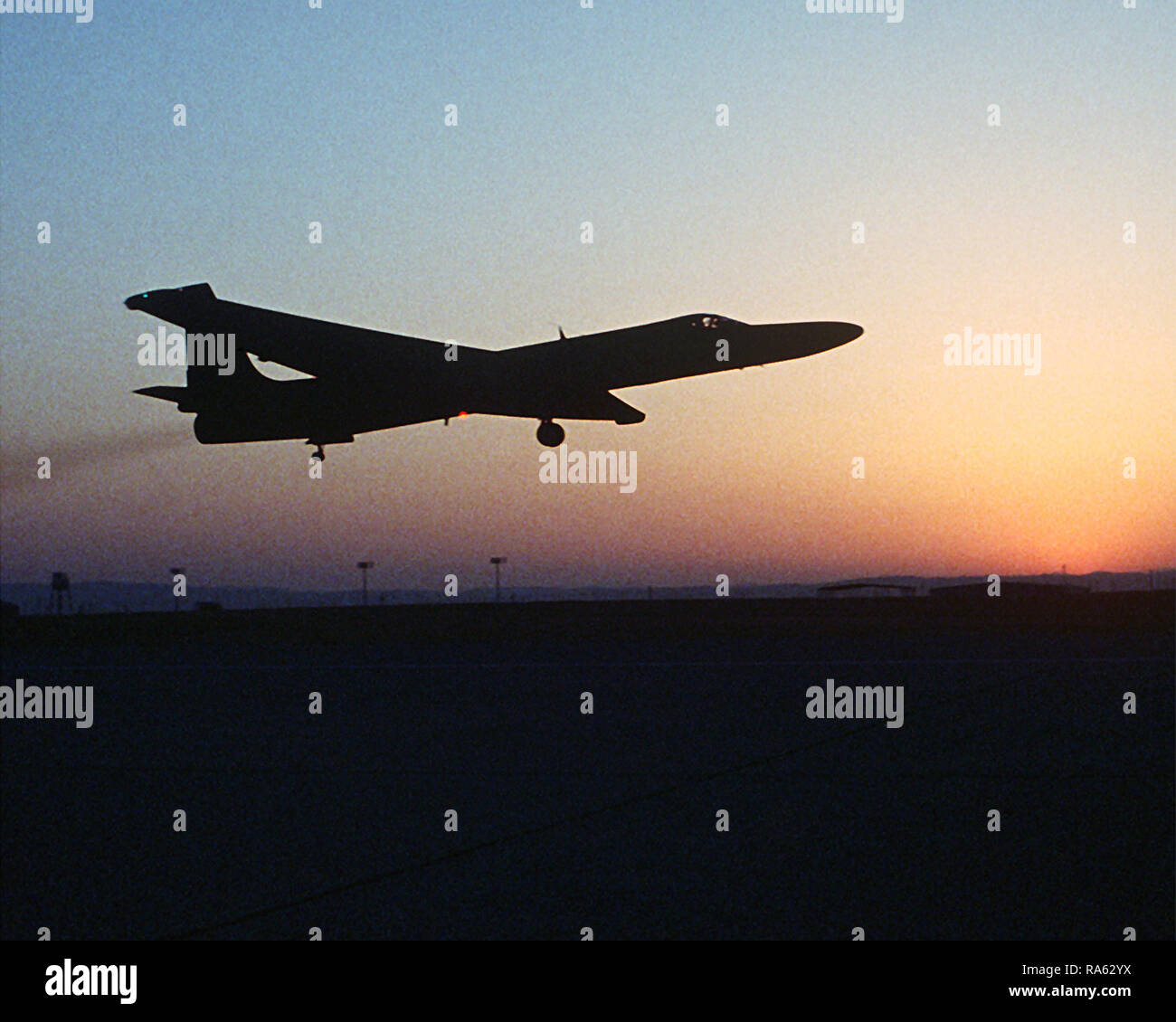 1979-A U-2R Flugzeuge der 99th Squadron strategische Aufklärung auf eine Morgendämmerung Training Mission. Stockfoto