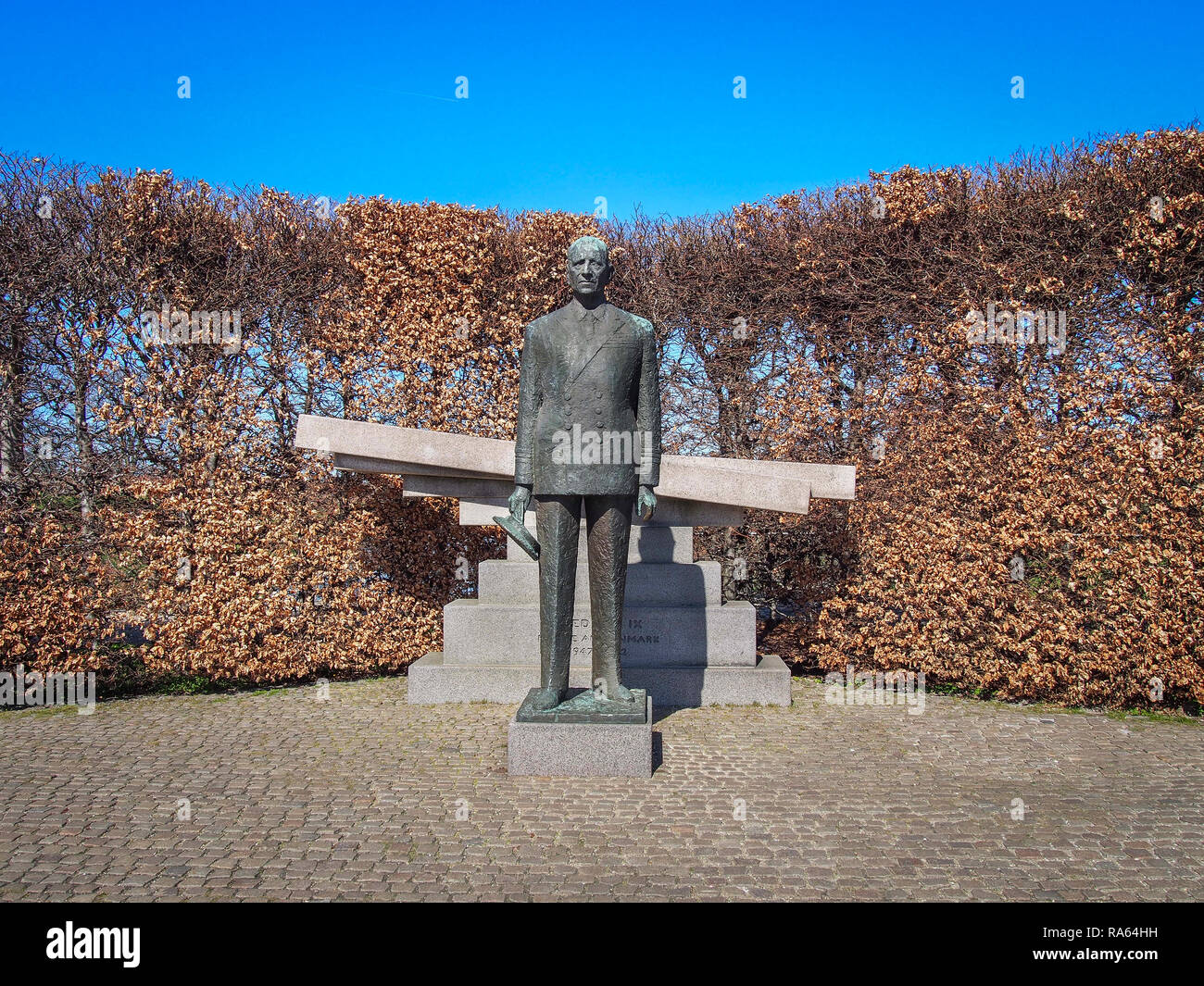 Kopenhagen, Dänemark - 11 April 2016: Denkmal Friedrichs IX von Knud Nellemose Stockfoto