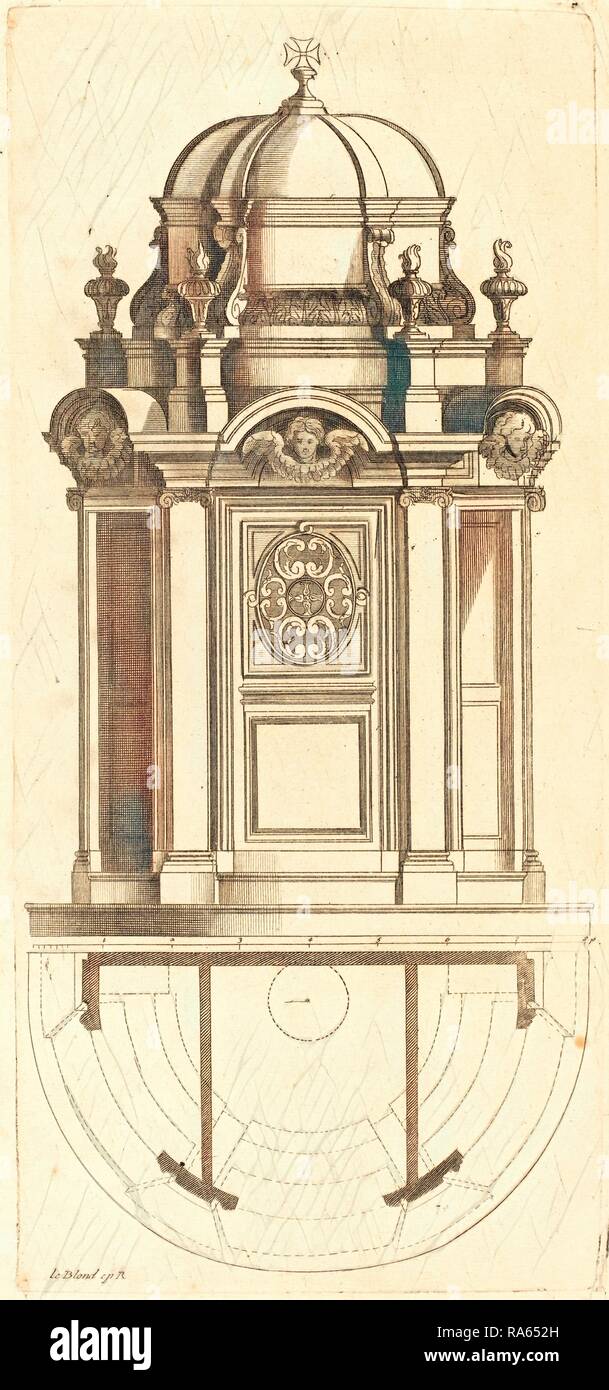 Jean Le Blond, Französisch (C. 1635-1709), Plan et Erhöhung des plus beaux confessionnaux de Paris, Tres fidelemant Neuerfundene Stockfoto