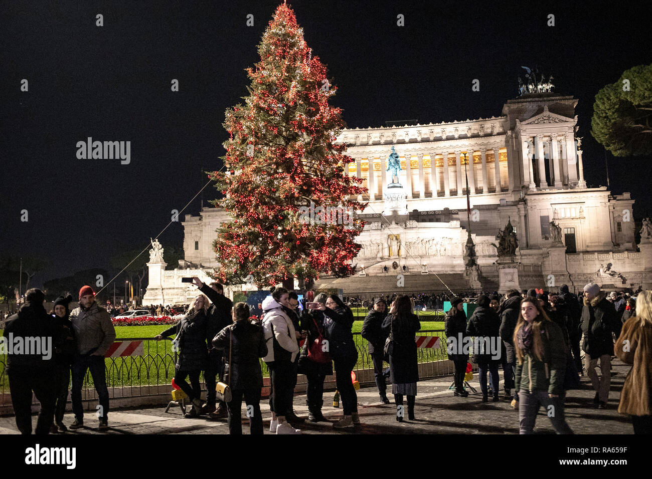 Foto Carlo Lannutti/LaPresse 01 - 01 - 2019 Roma, Italia Cronaca. Festeggiamenti al Circo Massimo per il Capodanno 2019 Nella Foto: un momento del capodanno Romano Stockfoto
