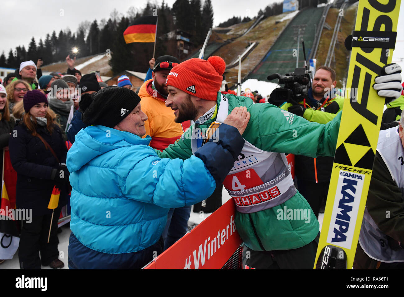 Markus EISENBICHLER (GER) schließt seine Mutter, Jubel, Freude