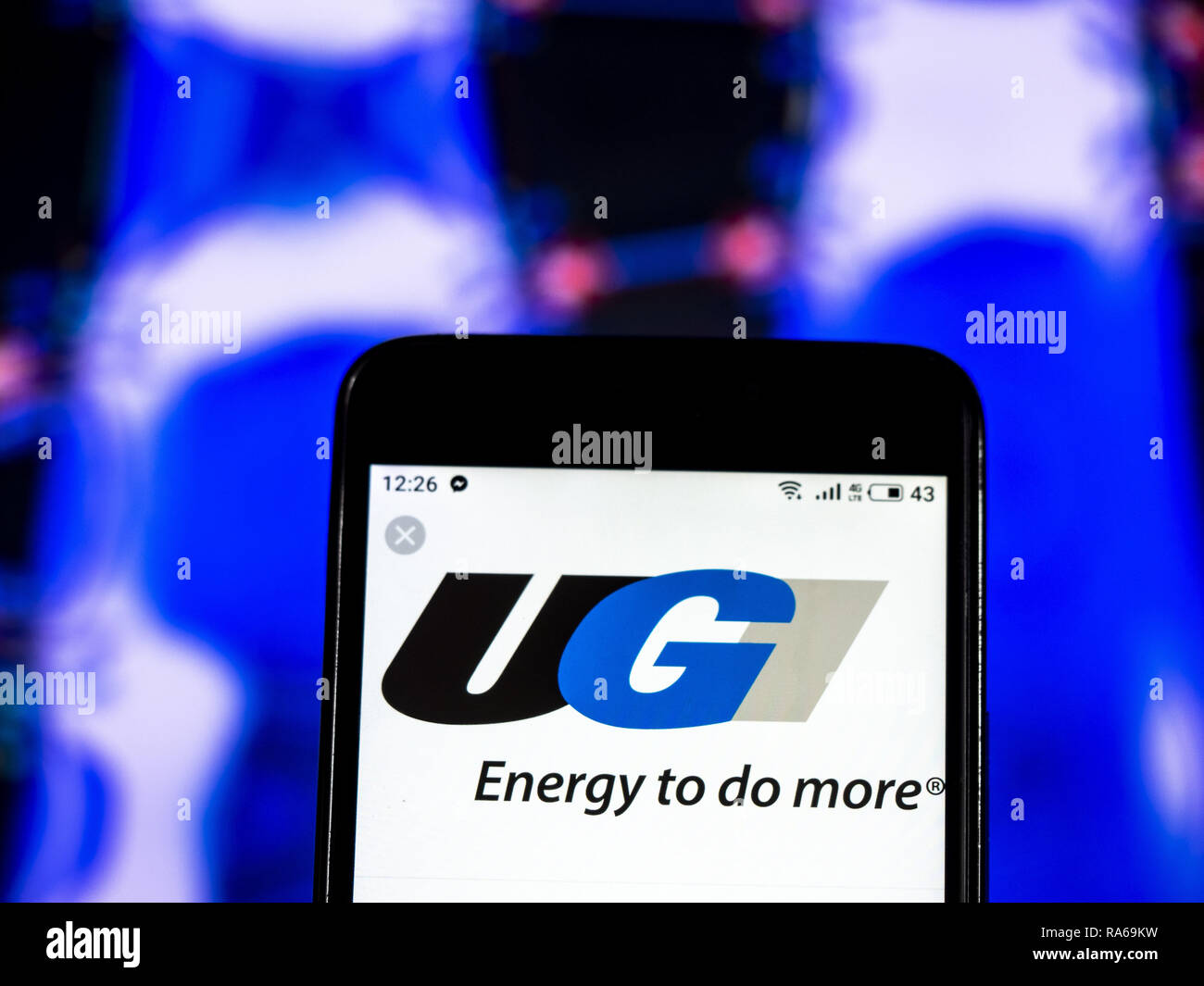 Kiew, Ukraine. 1 Jan, 2019. UGI Corporation logo gesehen auf einem Smartphone angezeigt. Quelle: Igor Golovniov/SOPA Images/ZUMA Draht/Alamy leben Nachrichten Stockfoto