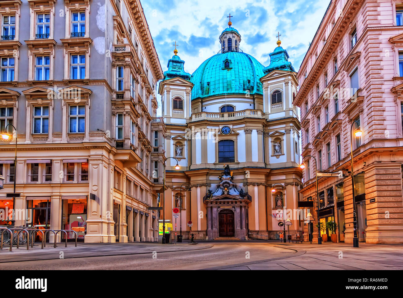 Die Peterskirche Wien, Graben, Österreich, keine Personen Stockfoto