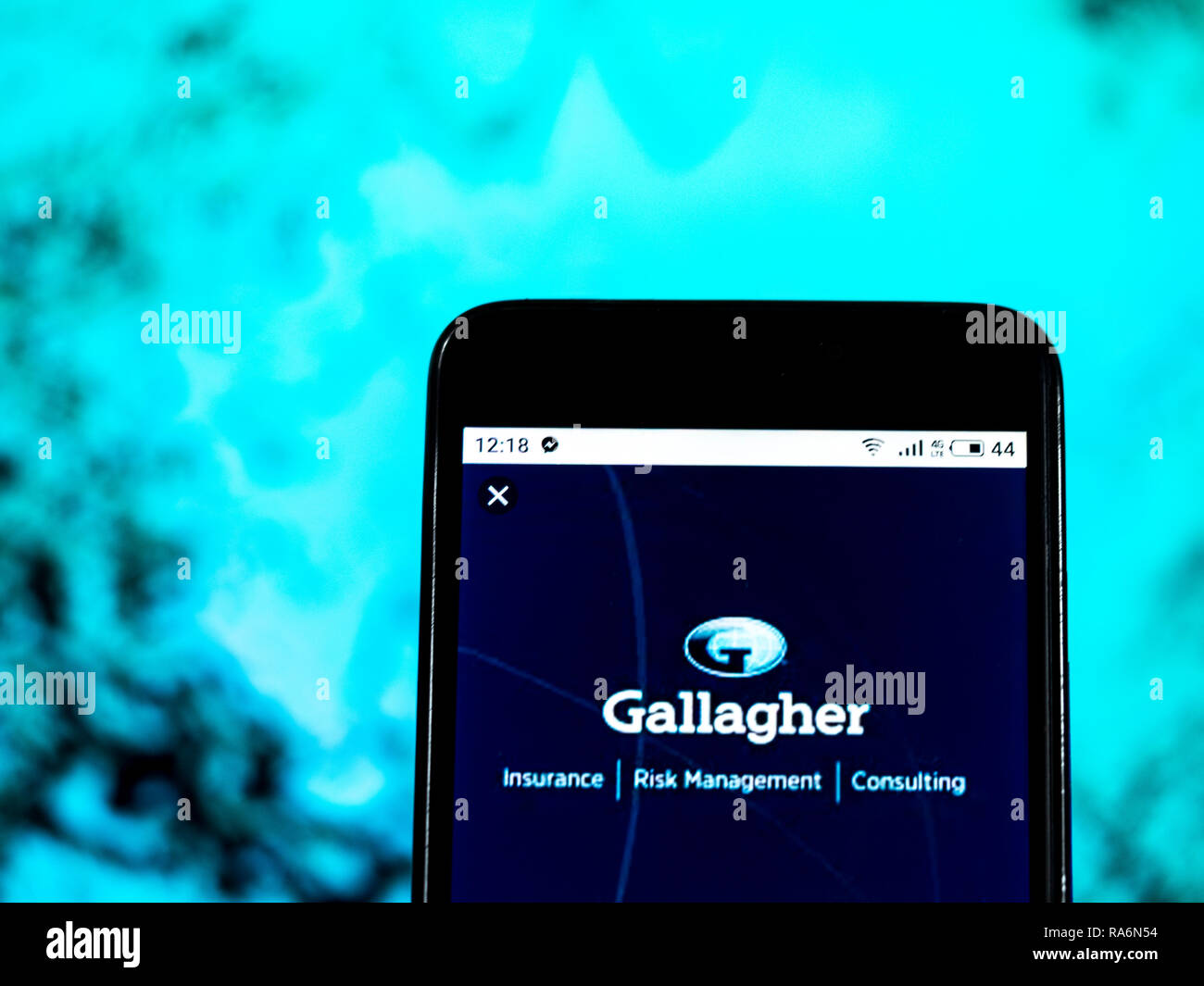 Arthur J. Gallagher & Co Insurance Company Logo auf Smart Phone gesehen angezeigt Stockfoto